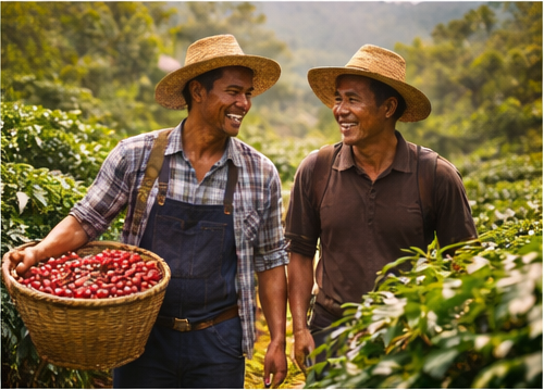 We focus on long-term partnerships with farmers by supporting capacity development, improving cultivation practices, and implementing fair and sustainable collaboration systems.